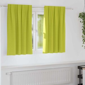 Blackout Curtains with Rings 2 pcs Green 140 x 140 cm Polyester