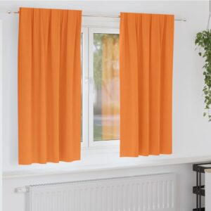 Blackout Curtains with Rings 2 pcs Orange 175 x 140 cm