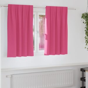 Blackout Curtains with Rings 2 pcs Bright Pink 140 x 140 cm