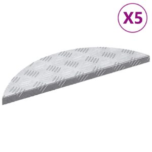 Stair Tread Crescent 5 pcs Silver 60 x 18 x 2.5 cm Aluminium
