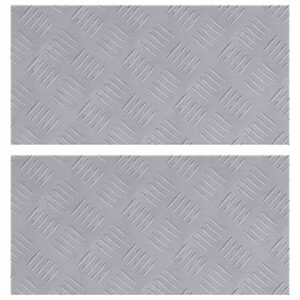 Stair Tread Rectangular 2 pcs Silver 50 x 25 cm Aluminium