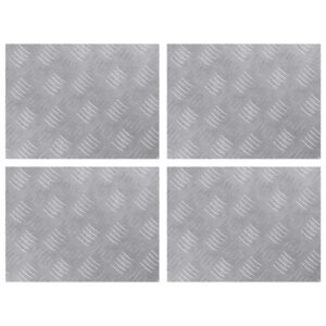 Stair Tread Rectangular 4 pcs Silver 40 x 30 cm Aluminium