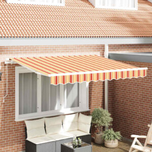 Retractable Awning Yellow and Orange 250 x 200 cm Fabric