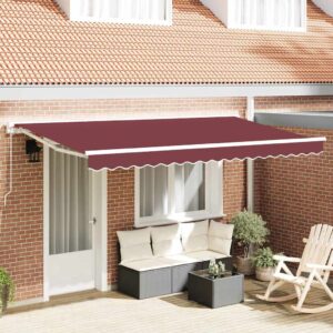 Awning Frame Burgundy 350 x 200 cm Polyester with PU coating