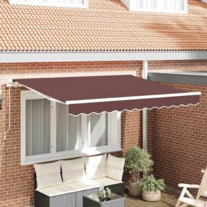 Retractable Awning Brown 350 x 200 cm Fabric