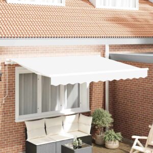 Retractable Awning White 350 x 200 cm Fabric