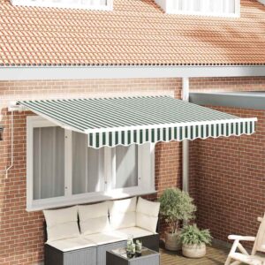 Retractable Awning Green 350 x 200 cm Fabric