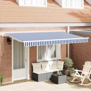 Retractable Awning Blue 400 x 200 cm Fabric