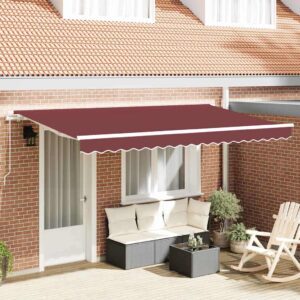 Retractable Awning Burgundy 400 x 200 cm Fabric