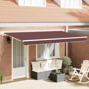 Retractable Awning Brown 400 x 200 cm Fabric