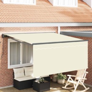 Retractable Awning Cream 300 x 250 cm Polyester and Aluminium