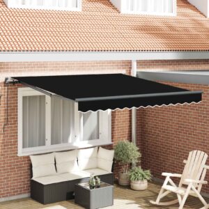 Retractable Awning Black 300 x 250 cm Polyester and Aluminium