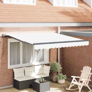 Retractable Awning White 300 x 250 cm Polyester and Aluminium