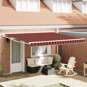 Retractable Awning Red and Black 350 x 250 x 165 cm