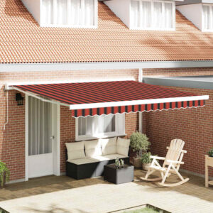 Retractable Awning Orange and brown 350 x 250 cm