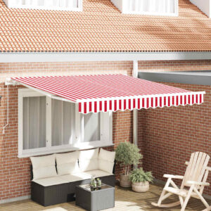 Retractable Awning Red 350 x 250 cm Polyester and Aluminium