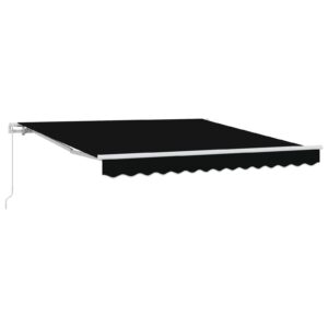 Retractable Awning Black 350 x 250 cm Polyester and Aluminium