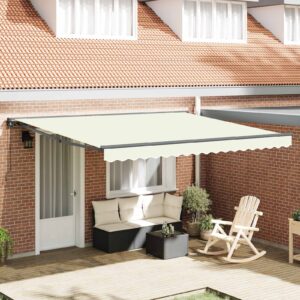 Awning Frame Cream 400 x 300 cm Polyester with PU coating