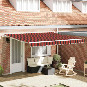 Retractable Awning Orange and Brown 400 x 300 cm
