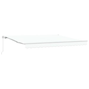 Retractable Awning White 400 x 300 cm Polyester and Aluminium