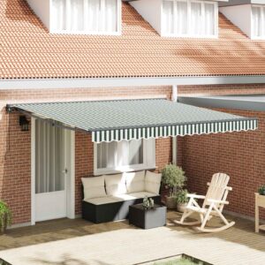 Awning Frame Green and White 400 x 300 cm