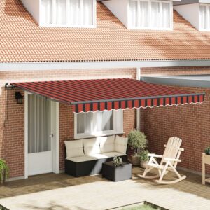 Retractable Awning Orange and brown 400 x 350 cm