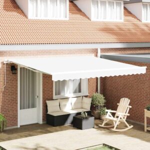 Retractable Awning White 400 x 350 x 165 cm