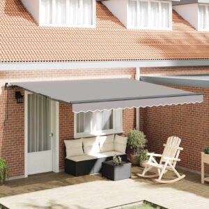 Retractable Awning Light Grey 400 x 350 cm