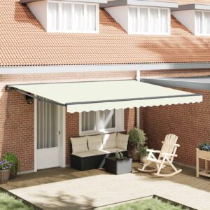 Awning Frame Cream 450 x 300 cm Polyester with PU coating