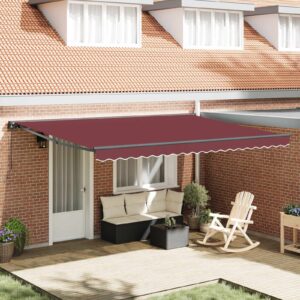 Awning Frame Burgundy 450 x 300 cm Polyester with PU coating