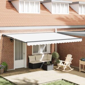 Awning Frame White 450 x 300 cm Polyester with PU coating