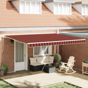 Retractable Awning Orange and Brown 450 x 350 x 165 cm