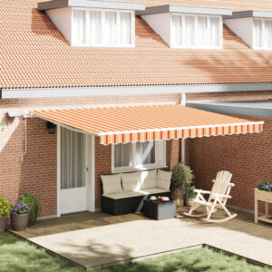 Retractable Awning Yellow and Orange 450 x 350 cm
