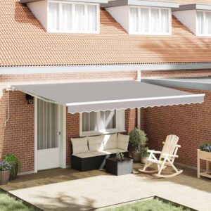 Retractable Awning Light grey 450 x 350 x 165 cm
