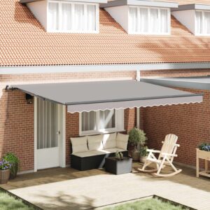 Retractable Awning Light Grey 450 x 350 cm