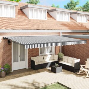 Awning Frame Anthracite and White 500 x 300 cm