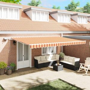 Retractable Awning Yellow and Orange 500 x 300 cm