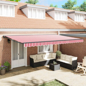 Awning Frame Red and White 500 x 300 cm