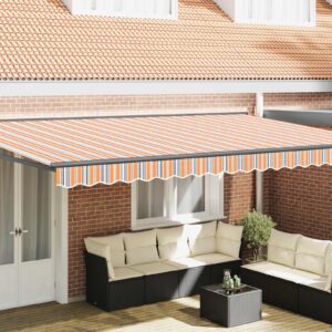 Awning Frame Blue and Orange 500 x 300 cm