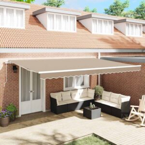 Retractable Awning Beige 500 x 300 x 165 cm