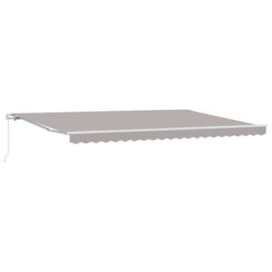 Retractable Awning Light Grey 500 x 300 x 165 cm
