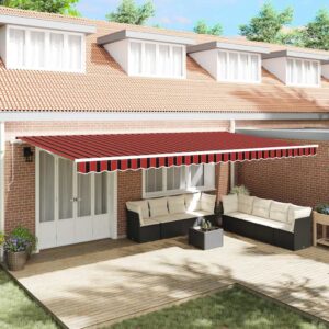 Retractable Awning Orange and Brown 600 x 300 cm