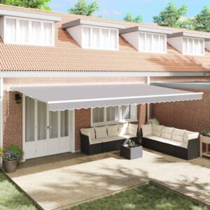 Retractable Awning Light Grey 600 x 350 cm