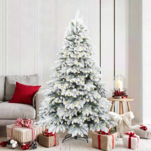 Artificial Christmas Tree with 300 LEDs White 180 cm PE and PVC