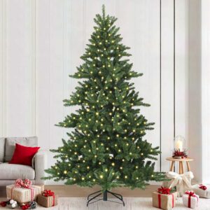 Artificial Hinged Christmas Tree Green 240 cm PVC and Steel