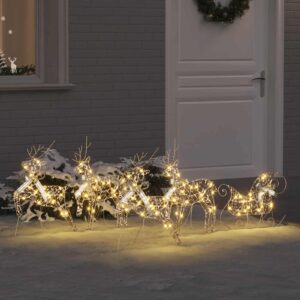 LED Reindeers with 40 LEDs 5 pcs Gold PET