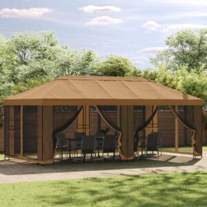 6 x 3 m Beige Polyester and Steel 190