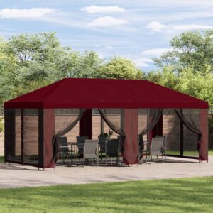 Garden Gazebo 6 x 3 m Burgundy Polyester and Steel 190