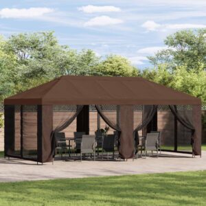 Garden Gazebo 6 x 3 m Brown Polyester and Steel 190