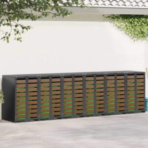 Wheelie Bin Storage for 6 Bins Steel Anthracite